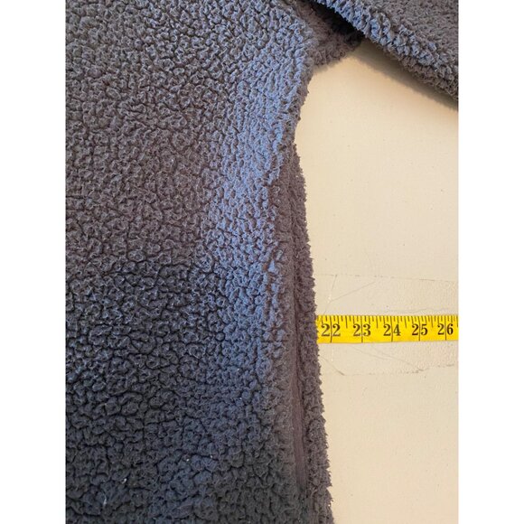 Victorias Secret Pink Sherpa 1/4 Zip Pullover Sweatshirt Gray Red Green Large - Picture 9 of 10